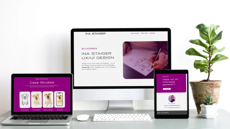 Ina Staiger – Portfolio UX/UI Design Übersicht